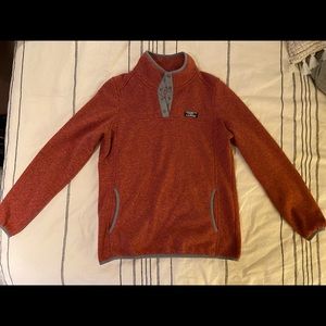 L.L.Bean Sweater Fleece Pullover in burnt orange